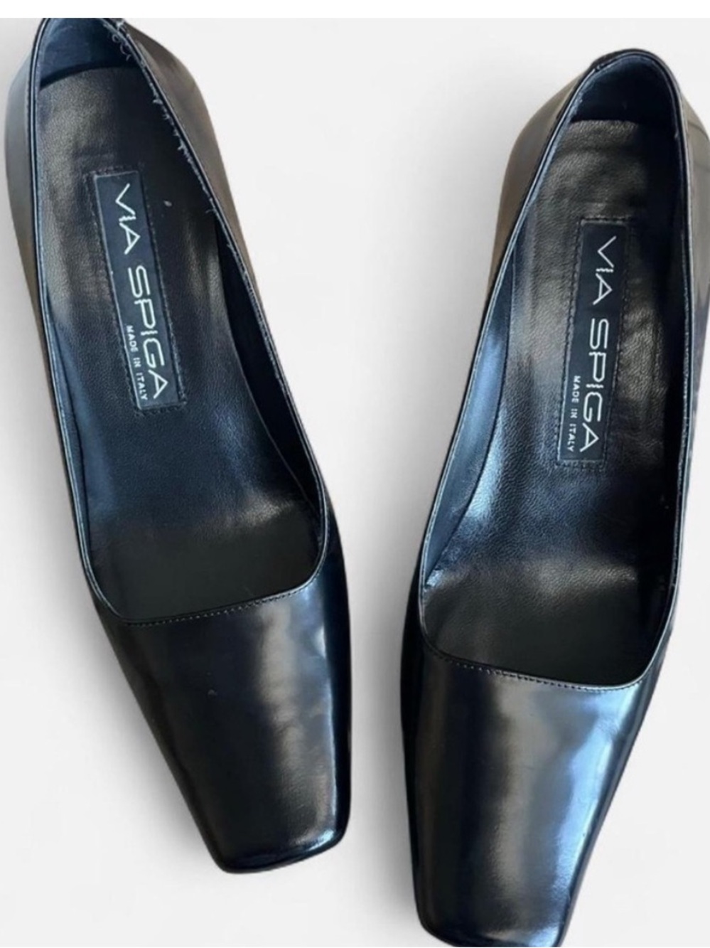 Via Spiga 90s black leather heels